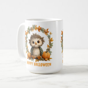 Caneca De Café Bonita Coruja Pumpkin Feliz Design de Halloween