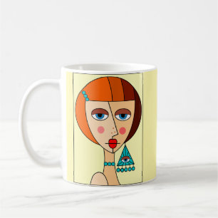 Caneca De Café Bonita Cubismo Das Mulheres Ruivas