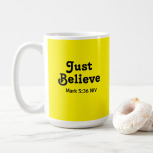 Caneca De Café Bonita e Brilhante Acredita em Milagres Amarelo