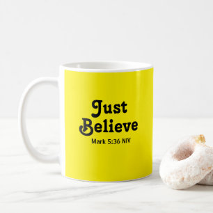 Caneca De Café Bonita e Brilhante Acredita em Milagres Amarelo
