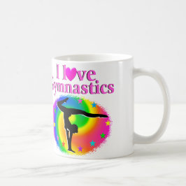 CANECA DE CAFÉ BONITA E COLORIDA EU AMO DESIGN GINÁSTICA