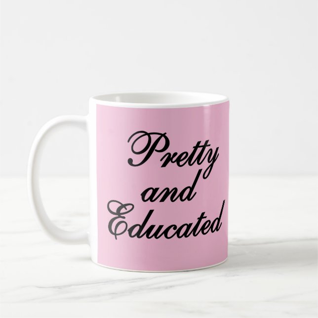 Caneca De Café Bonita e educada - presente rosa bebê (Esquerda)