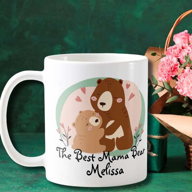 Caneca De Café Bonita e Engraçada, Melhor Urso Da Mãe (Criador carregado)