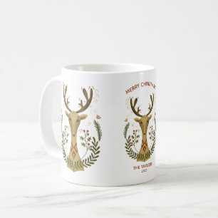 Caneca De Café Bonita e Moderna Reindeer de Natal