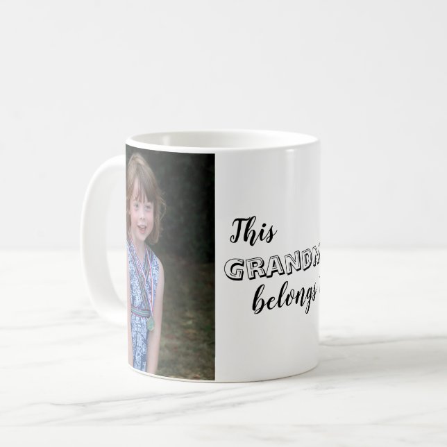Caneca De Café Bonita Esta Vovó Pertence A Foto Personalizada (Frente Esquerda)