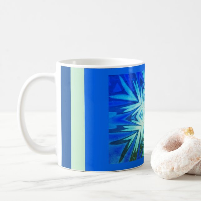 Caneca De Café BONITA ESTRELA LUMINOSA AZUL AZUL RMdesignflo55 (Com Donut)