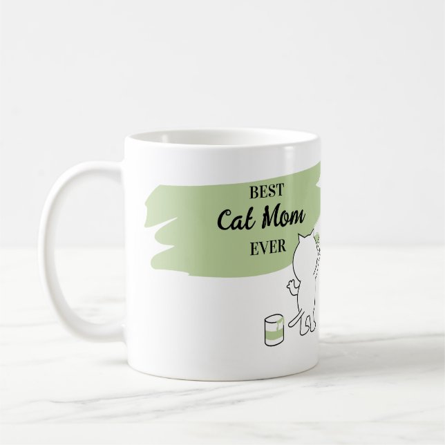 Caneca De Café Bonita Gato Mãe Alguma Vez Mulher Café Mug (Esquerda)