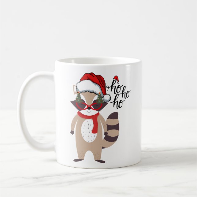 Caneca De Café Bonita guaxinim de Natal Gift Feriado Bonito Engra (Esquerda)