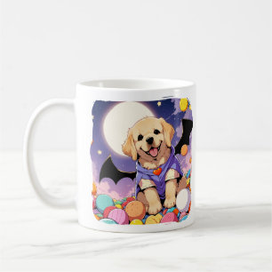 Caneca De Café Bonita Labrador Retriever com doce de halloween
