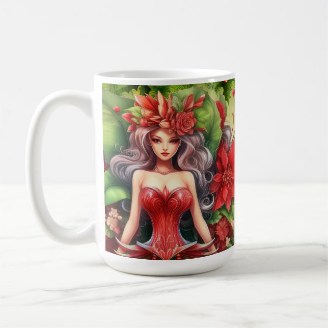 Caneca De Café Bonita Lady Mug de Natal (Esquerda)