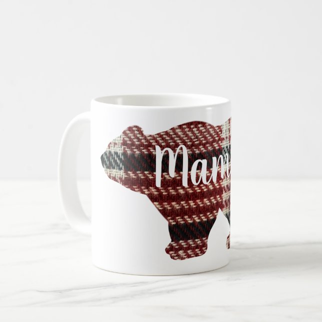 Caneca De Café Bonita mãe urso design presente de dia de as mães (Frente Esquerda)