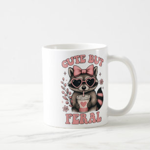 Caneca De Café Bonita, Mas Feral Raccoon Sungles Engraçado Memóri