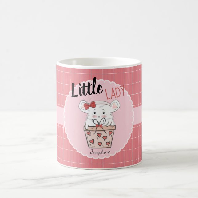 Caneca De Café Bonita Menininha-de-Hamster Menina Rosa (Centro)