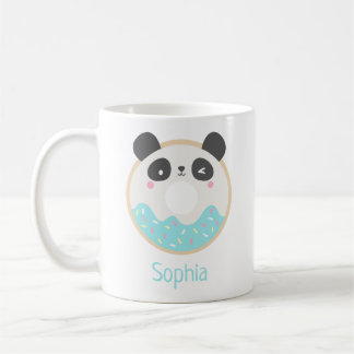 Caneca De Café Bonita Rapariga Kawaii Panda Bear Rosquinha Nome M