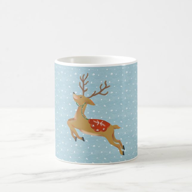 Caneca De Café Bonita Reindeer e Natal em queda de neve (Centro)