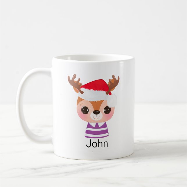 Caneca De Café Bonita Reindet de Natal Animal de inverno (Esquerda)