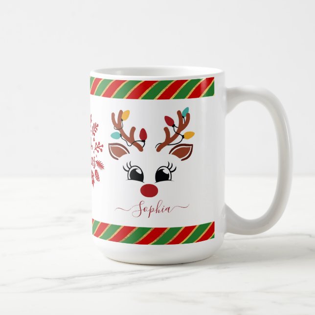 Caneca De Café Bonita Reindet Natal Crianças Chocolate Quente (Direita)