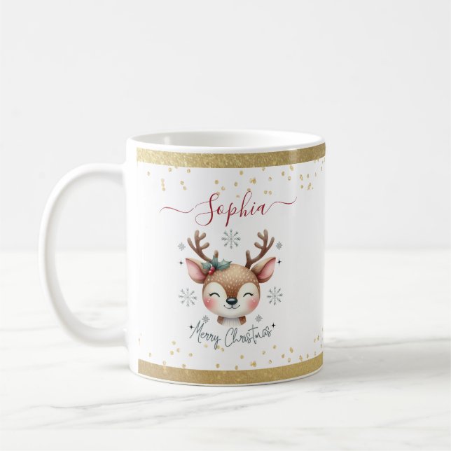 Caneca De Café Bonitinha de Natal Crianças de Chocolate Quente (Esquerda)