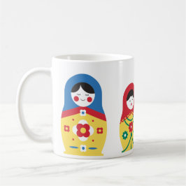 Caneca De Café Bonitinho azul vermelho amarelo branco verde russo