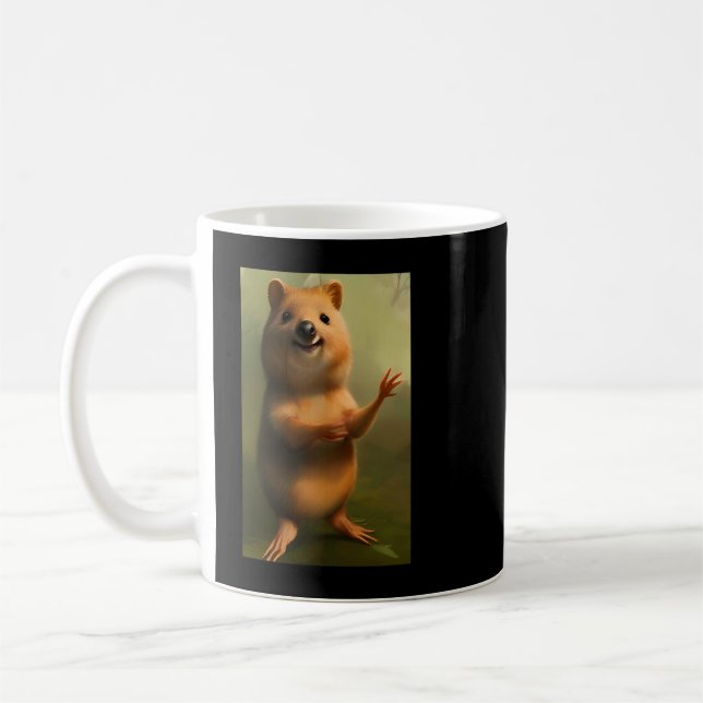 Caneca De Café bonitinho bicho-da-gata sorri (Esquerda)