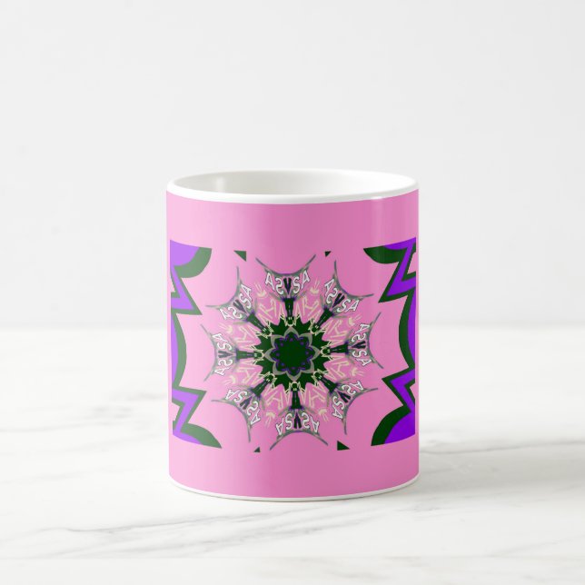 Caneca De Café Bonito bebê rosa púrpura motif monograma de (Centro)