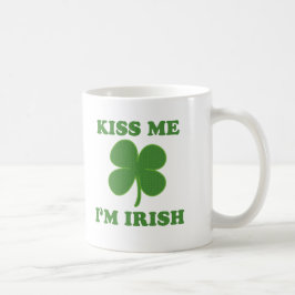 Caneca De Café Bonito beije-me que eu sou provérbios irlandeses