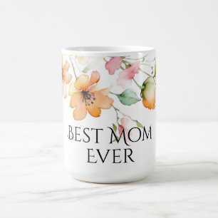 Caneca De Café Bonito Boho Orange Pink Watercolor Flores Selvagen