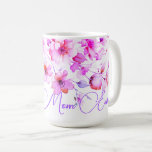Caneca De Café Bonito Boho roxo Pink Watercolor, melhor mãe flora<br><div class="desc">Bonito Boho roxo Pink Watercolor floral melhor - mãe alguma vez. Flores silvestres roxas e rosa bonito românticas. Perfeito para primavera, verão ou eventos de outono. Belo trabalho de arte de aquarela de flor silvestre para ocasiões de campo, boho, jardim e tema floral. Para começar a alterar nomes e detalhes...</div>