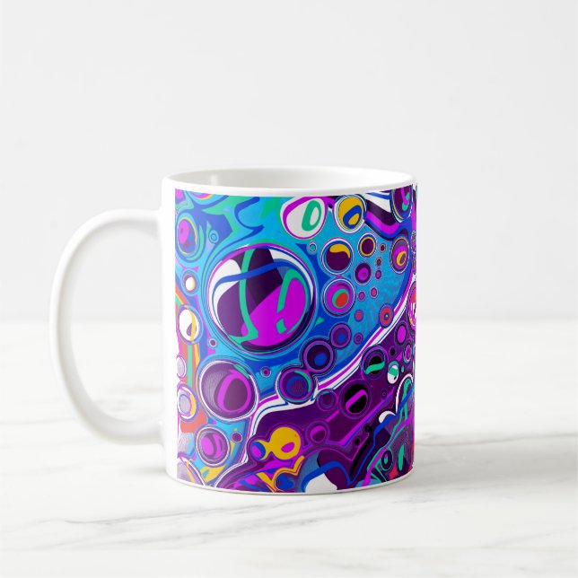 Caneca De Café Bonito bolhas Marble Arte Fluida (Esquerda)