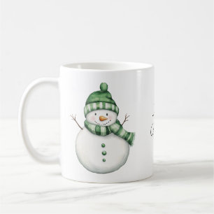 Caneca De Café Bonito boneco de neve em verde e Knit Beanie