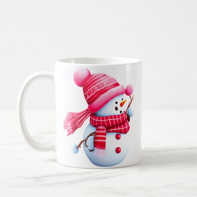 Caneca De Café Bonito bonitão de Natal Rosa (Esquerda)