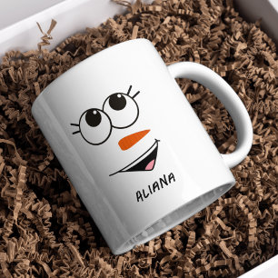 Caneca De Café Bonito Bonito Homem de Neve Personalizado Face ao 