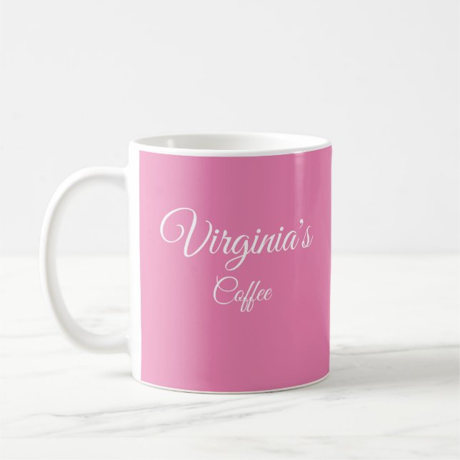 Caneca De Café Bonito Café Personalizado, Rosa (Esquerda)