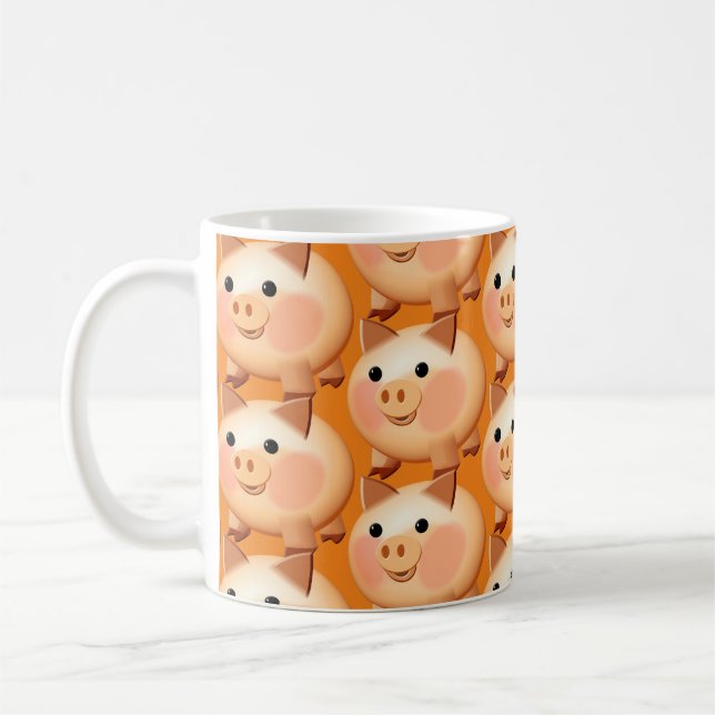 Caneca De Café Bonito Cartoon Baby Pig Engraçado (Esquerda)
