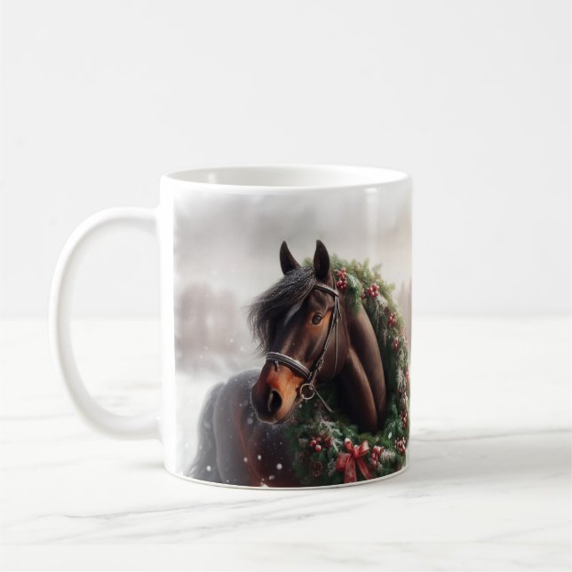 Caneca De Café Bonito Cavalo Marrom Equestre Amor (Esquerda)