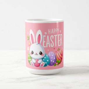 Caneca De Café Bonito, coelho cor-de-Felz pascoa rosa Mug