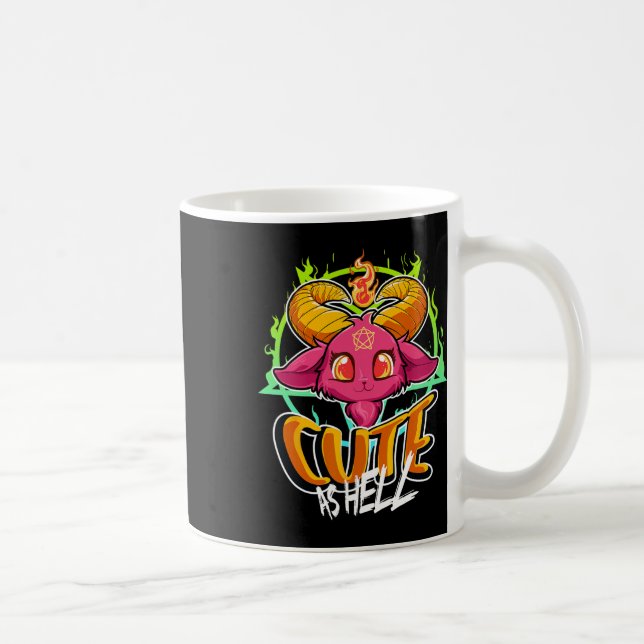 Caneca De Café Bonito Como Inferno Halloween Kawaii Phomet Engraç (Direita)