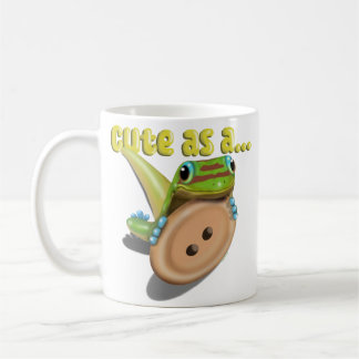 Caneca De Café Bonito como um Botão - GECKO