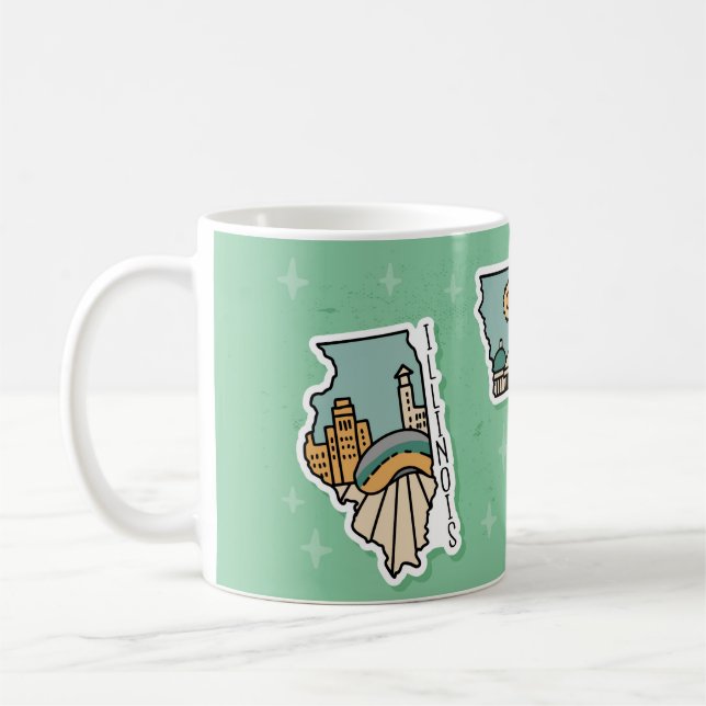 CANECA DE CAFÉ BONITO CONJUNTO DE POSTAIS DE LANDSCAPE DOS ESTADO (Esquerda)