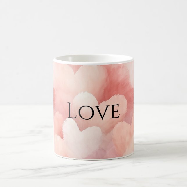 Caneca De Café Bonito Corações Escamuflados Rosa Amor (Centro)