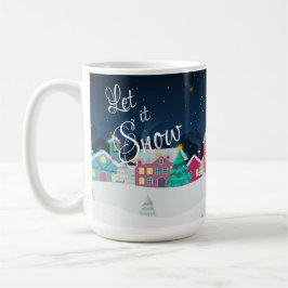 Caneca De Café Bonito Deixe-o Neve Paisagem Natal