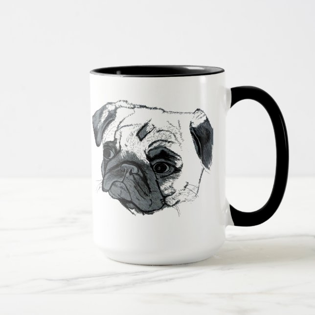 Caneca de café bonito do Pug (Direita)