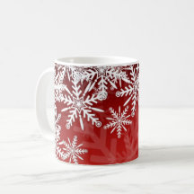 Caneca de café bonito dos flocos de neve do Natal