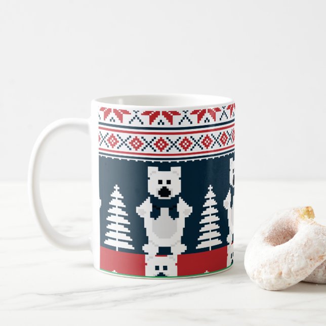 Caneca De Café Bonito e moderno boneco de neve de Natal (Com Donut)