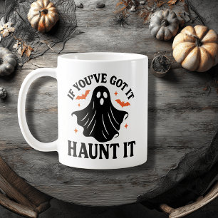 Caneca De Café Bonito e Reservado, Fantasma de Halloween, Morcego