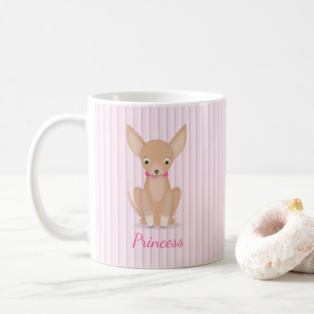 Caneca De Café Bonito em Chihuahua rosa (Com Donut)