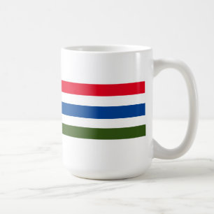Caneca De Café Bonito faixa verde azul-vermelha em fundo branco