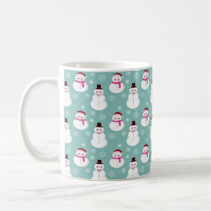 Caneca De Café Bonito Festivo Inverno Rosa Snowman Frosty