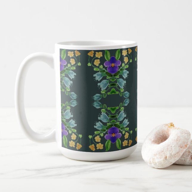 Caneca De Café Bonito Flor Grande Mug de Café (Com Donut)