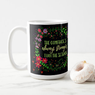 Caneca De Café Bonito Floral Comeback Cotação Inspirivência Negra